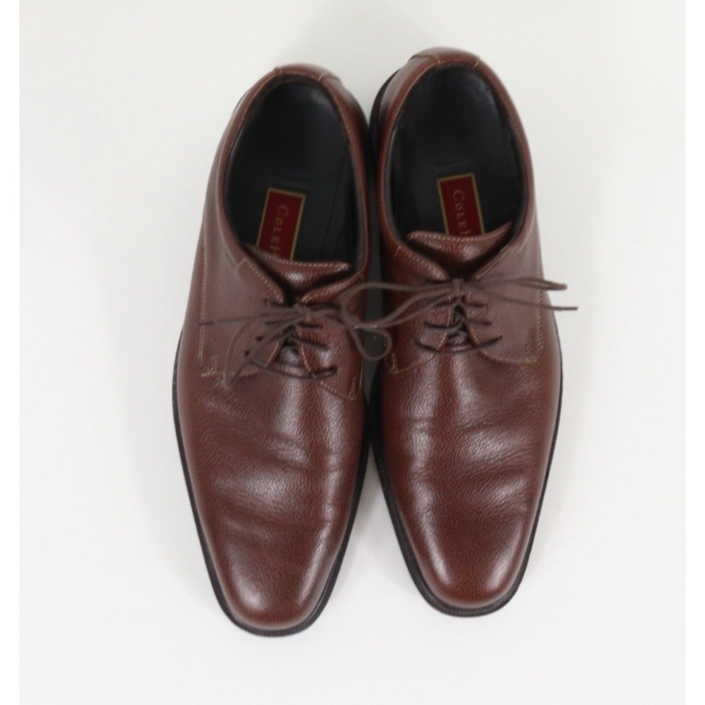 Cole Haan C04982 Air Brown Plain Toe Leather Oxford Dress Shoes Men's 10 M